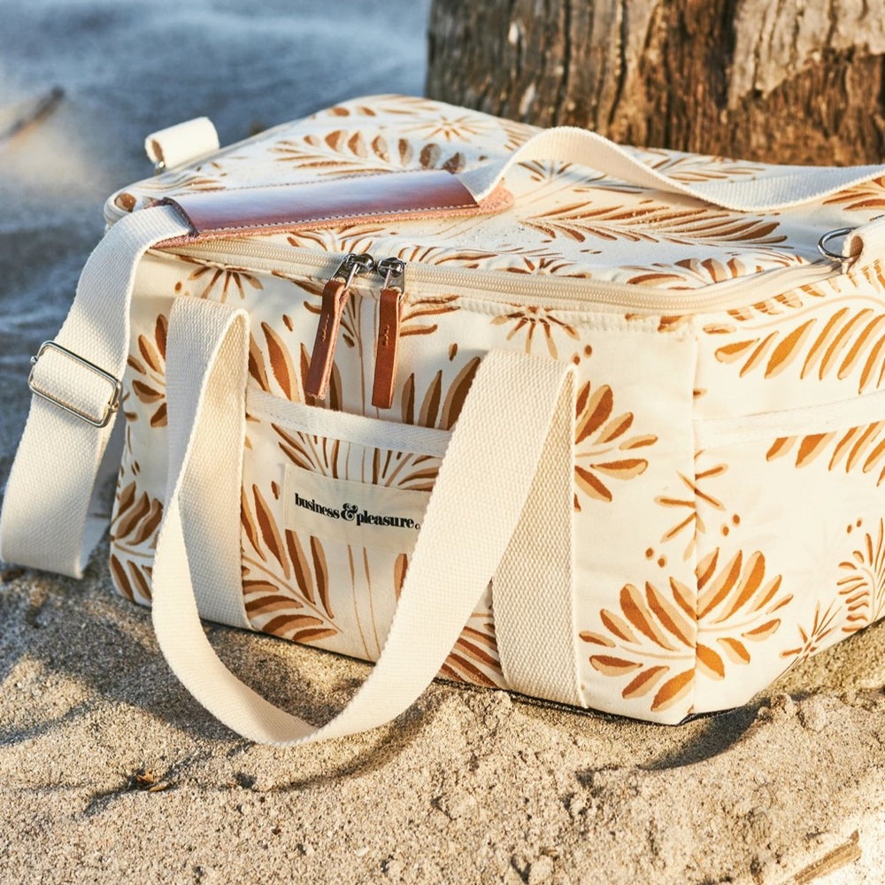 Anthropologie Business & Pleasure Cooler Bag NWT Honey/ Oatmeal Vintage Inspired